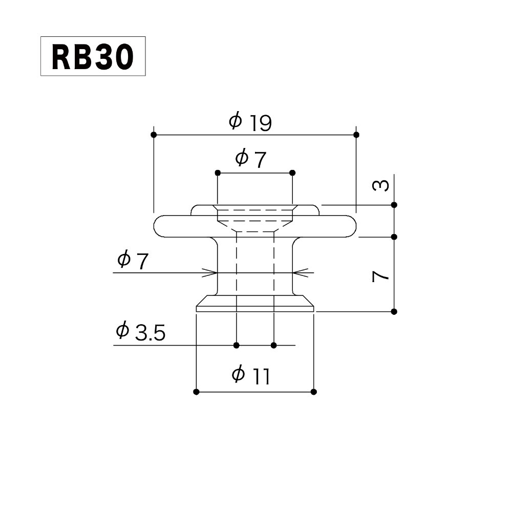 ゴトー GOTOH RB30N ベース用 ストリングリテイナー ニッケル サイズ詳細