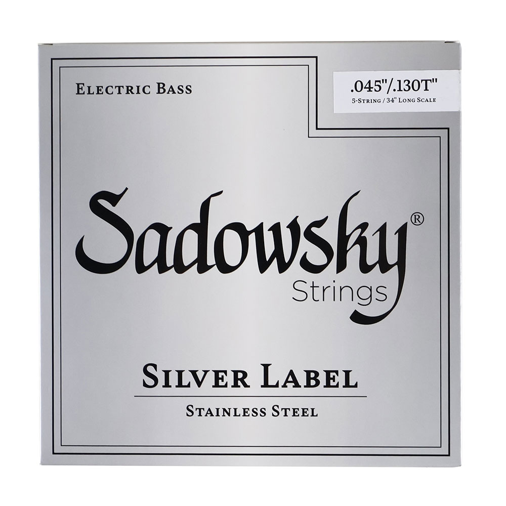 Sadowsky サドウスキー SBCS45B Stainless Steel Silver Label ステンレススチール 5弦エレキベース弦 45-130