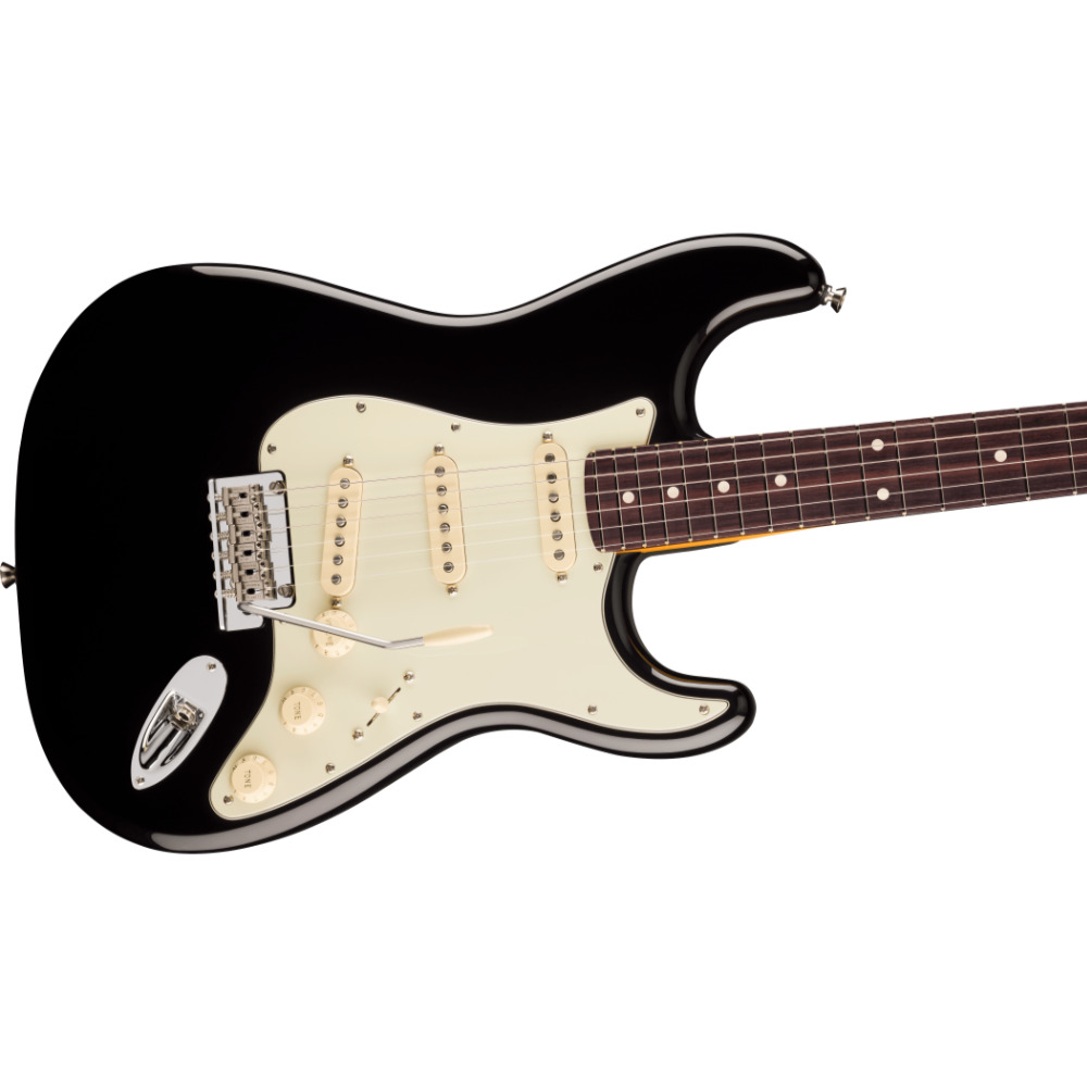 Fender フェンダー American Professional Stratocaster RW Black エレキギター ストラトキャスター ボディ斜めアングル画像