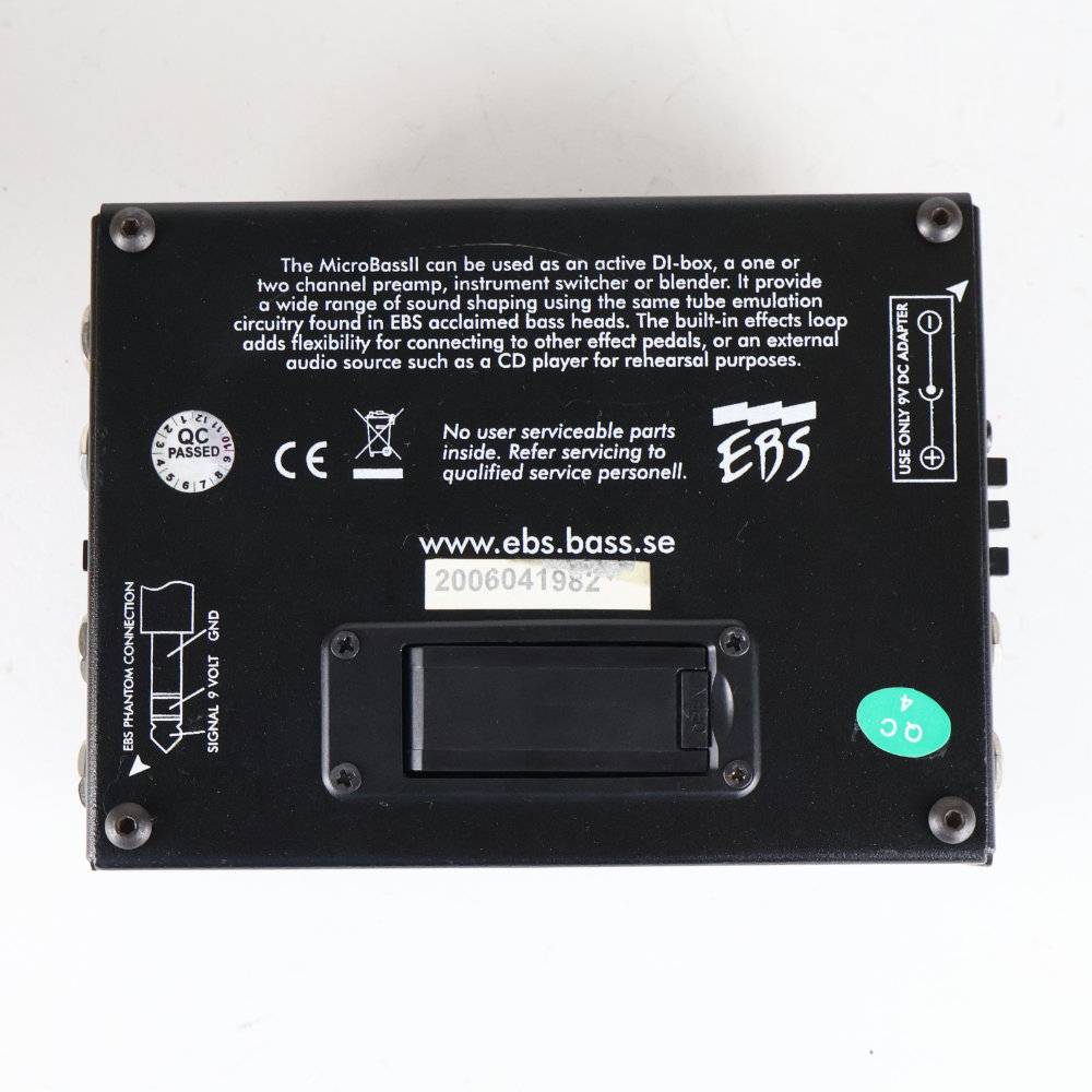 【中古】 ベースプリアンプ EBS Micro Bass II 背面