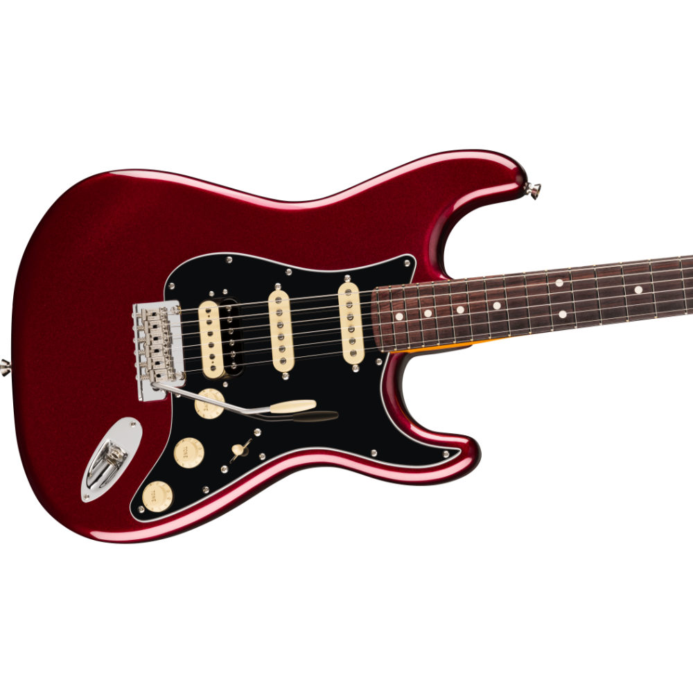 Fender フェンダー American Professional Stratocaster HSS RW Oxblood エレキギター ストラトキャスター ボディ斜めアングル画像