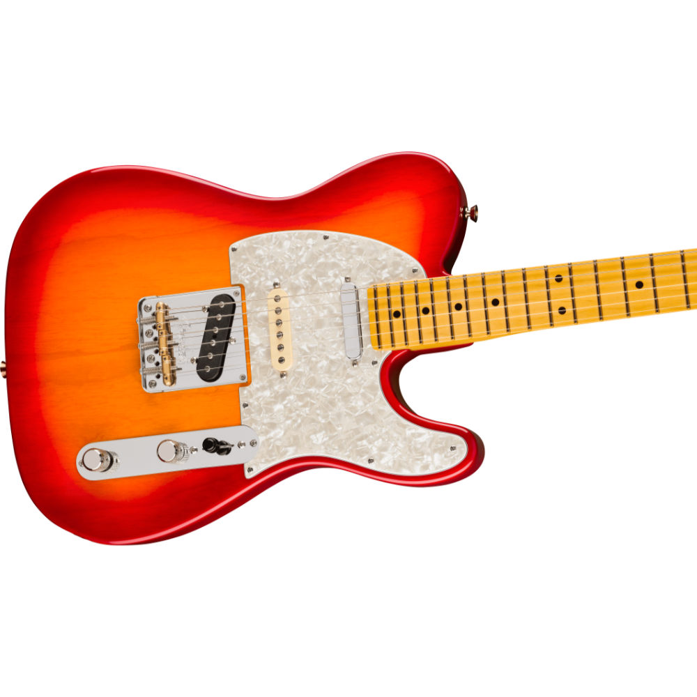 Fender フェンダー American Professional Hot Shot Telecaster MN Aged Cherry Burst エレキギター テレキャスター ボディ斜めアングル画像