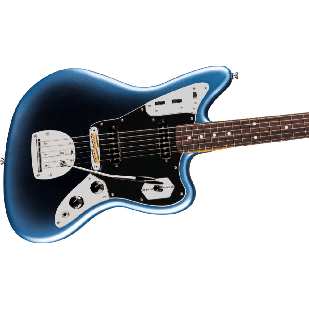 Fender フェンダー American Professional Jaguar RW Dark Night エレキギター ジャガー ボディ斜めアングル画像