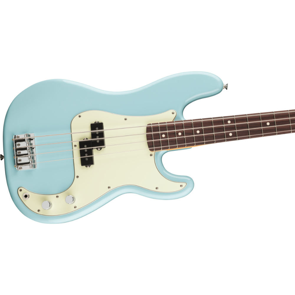 Fender フェンダー 75th Anniversary Player II Precision Bass RW Daphne Blue エレキベース プレシジョンベース ボディ斜めアングル画像