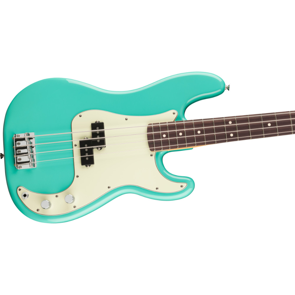 Fender フェンダー 75th Anniversary Player II Precision Bass RW Seafoam Green エレキベース プレシジョンベース ボディ斜めアングル画像
