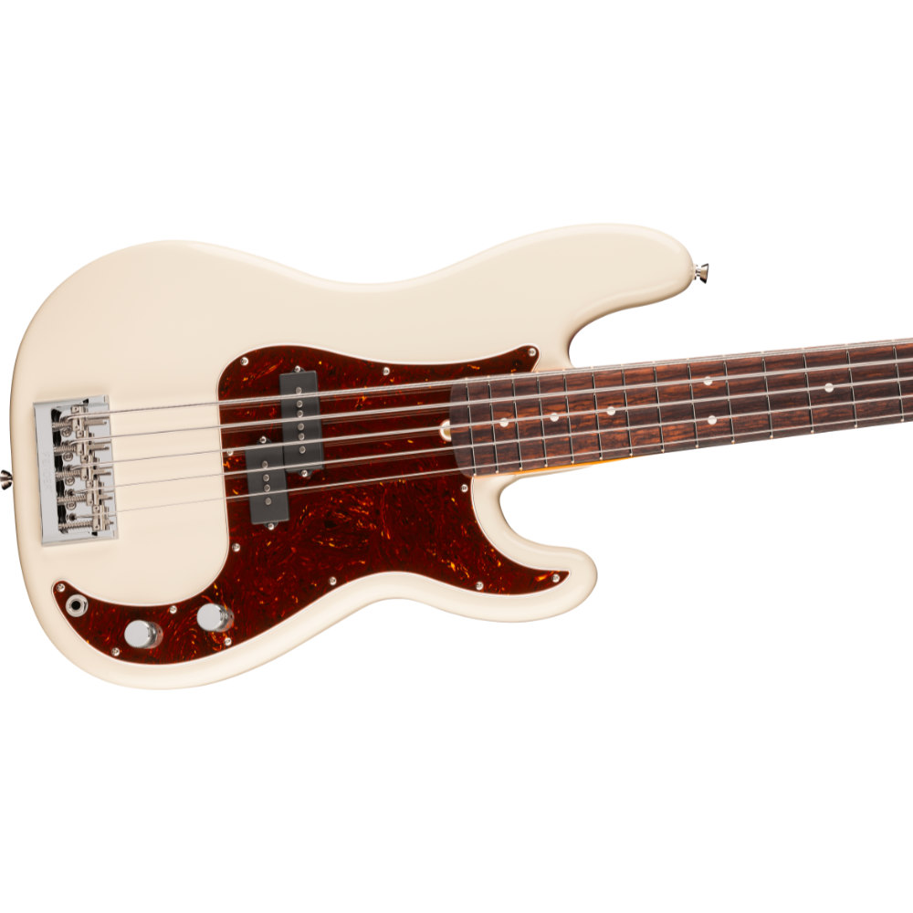 Fender フェンダー American Professional Precision Bass V RW Olympic White 5弦エレキベース プレシジョンベース ボディ斜めアングル画像