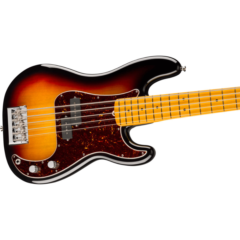 Fender フェンダー American Professional Precision Bass V MN 3-Color Sunburst 5弦エレキベース プレシジョンベース ボディ斜めアングル画像