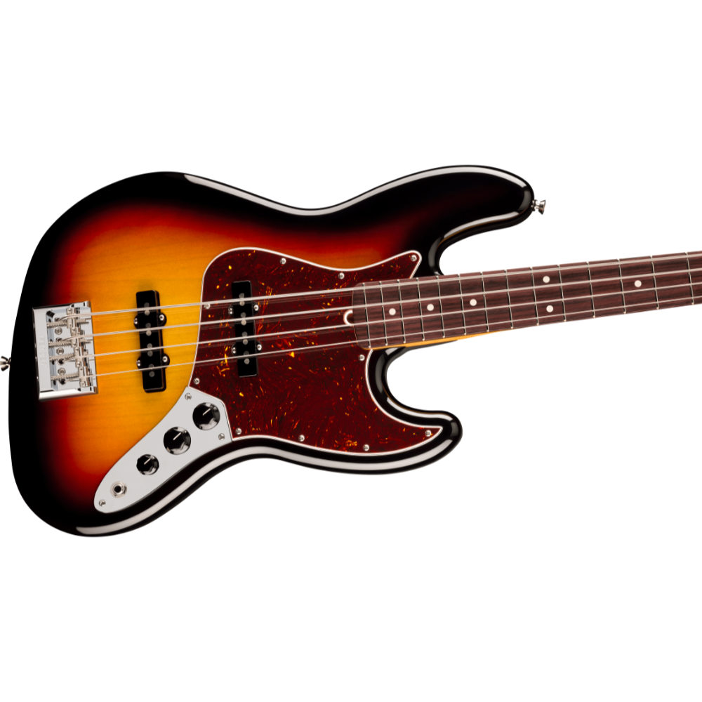 Fender フェンダー American Professional Jazz Bass RW 3-Color Sunburst エレキベース ジャズベース ボディ斜めアングル画像