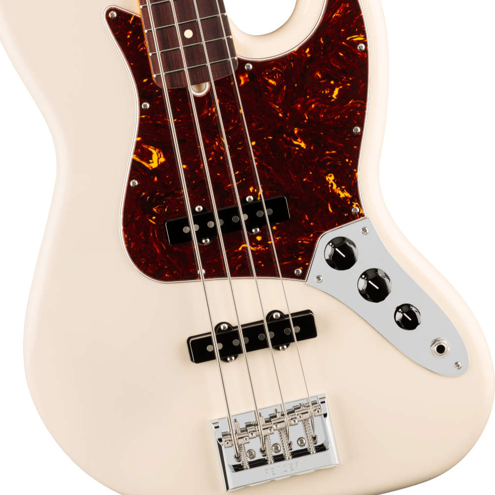 Fender フェンダー American Professional Jazz Bass RW Olympic White エレキベース ジャズベース ボディ画像
