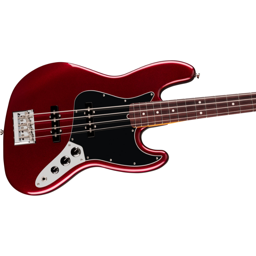 Fender フェンダー American Professional Jazz Bass RW Oxblood エレキベース ジャズベース ボディ斜めアングル画像