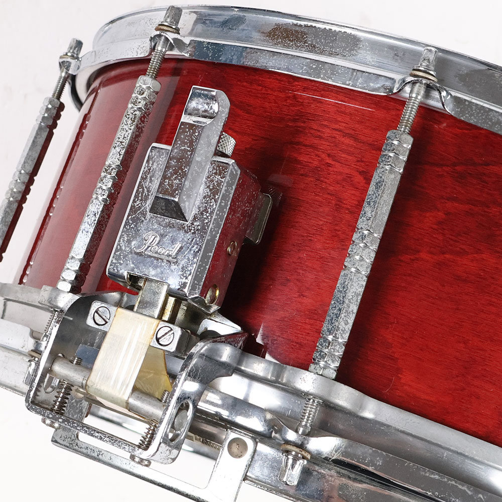 【中古】 スネアドラム パール Pearl Free Floating Snare Birch Shell 14×6.5 Made in Japan アップ