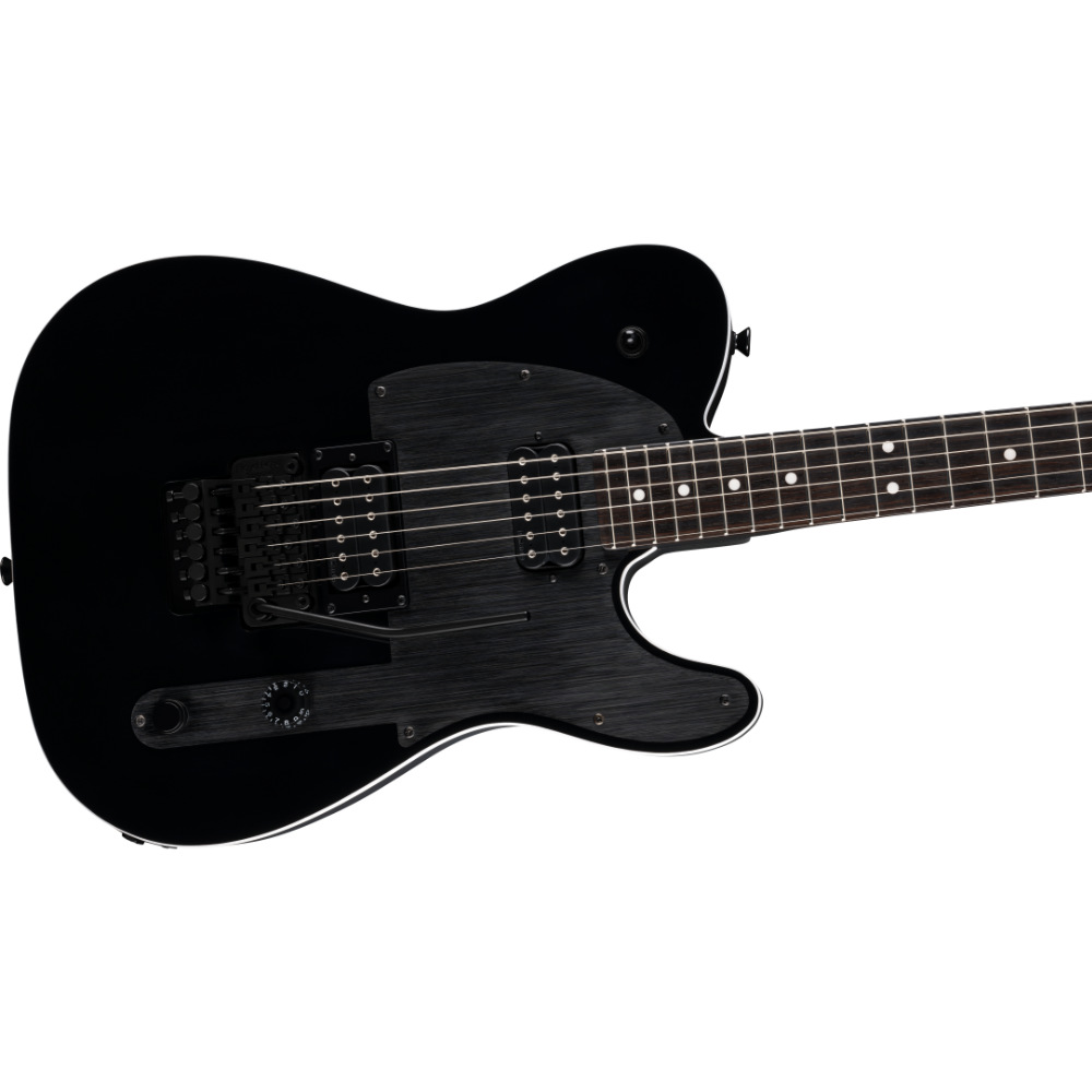 Fender フェンダー John 5 Phantom Telecaster Black エレキギター テレキャスター ボディ斜めアングル画像