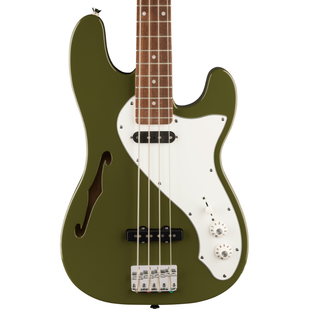 Squier スクワイア スクワイヤー Paranormal Precision Bass Thinline SJ LRL PPG Olive エレキベース プレシジョンベース ボディ画像