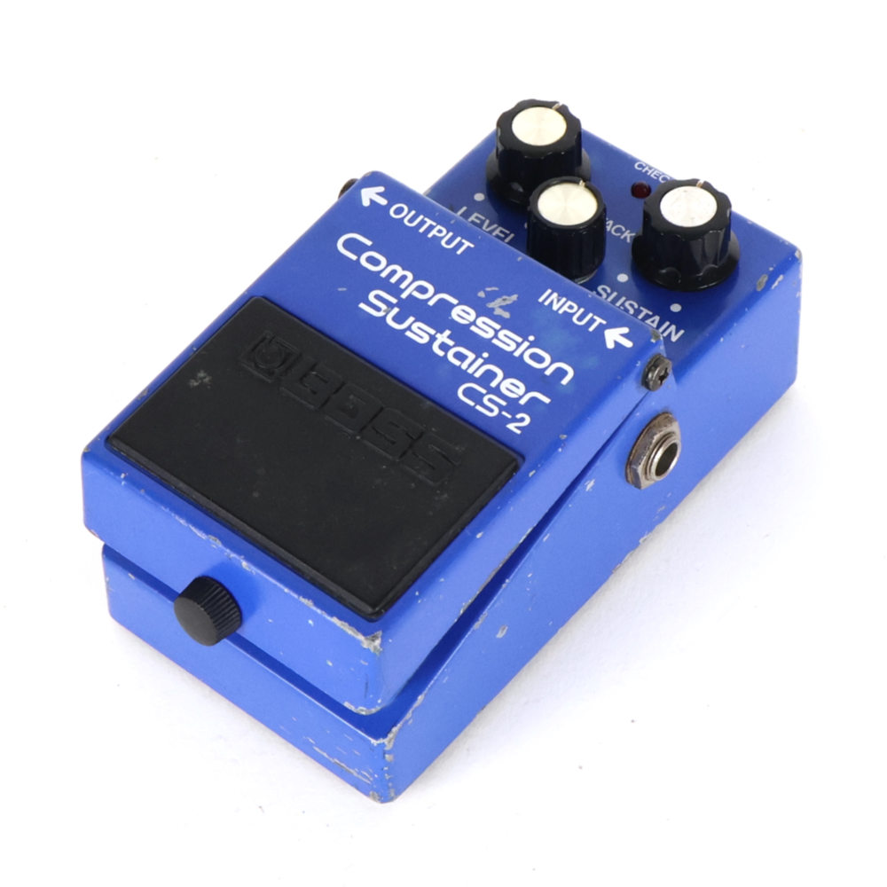 【中古】コンプレッサー エフェクター BOSS CS-2 Compression Sustainer Made in Japan ギターエフェクター 斜めアングル画像
