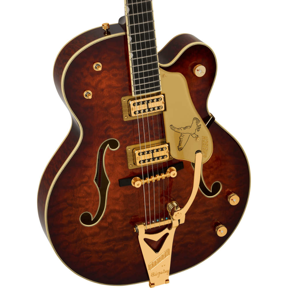 GRETSCH グレッチ G6136TGQM-59 Limited Edition Quilt Classic Falcon with Bigsby Forge Glow エレキギター ボディ画像