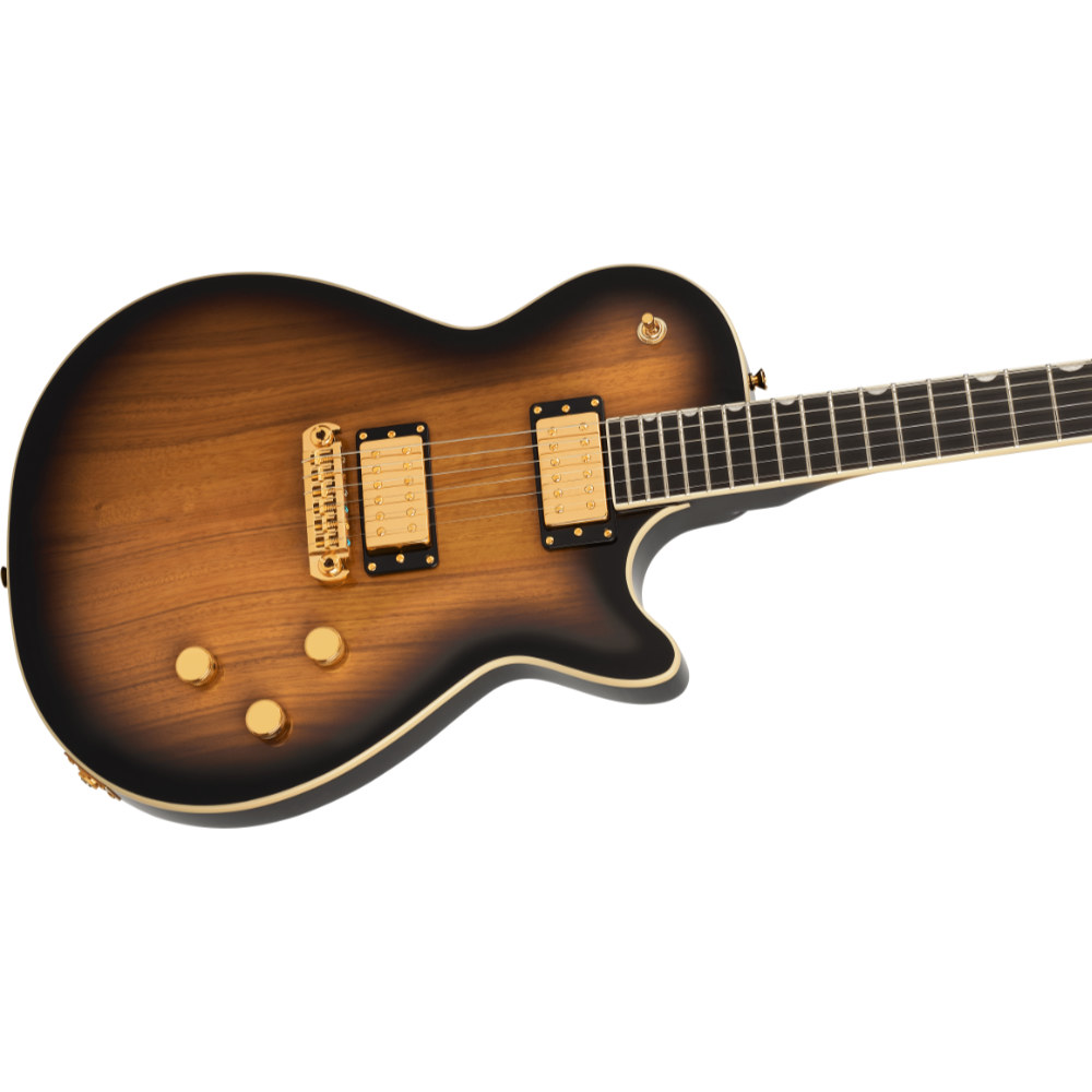 GRETSCH グレッチ Limited Edition Electromatic Black Limba Jet Sunburst エレキギター ボディ斜めアングル画像