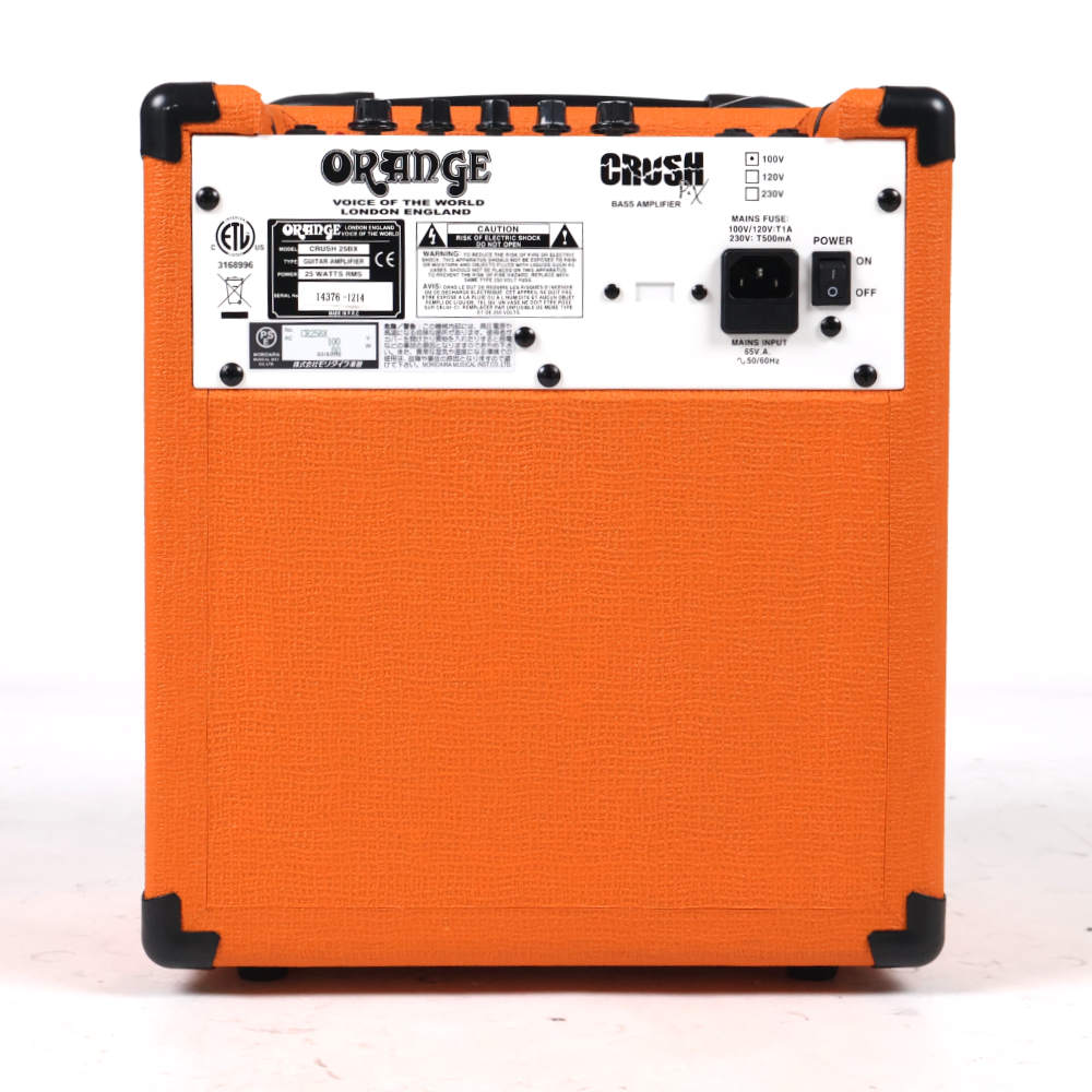 【中古】 ベースコンボアンプ オレンジ ORANGE CRUSH25BX 25W ベースコンボアンプ CR25BX リア画像