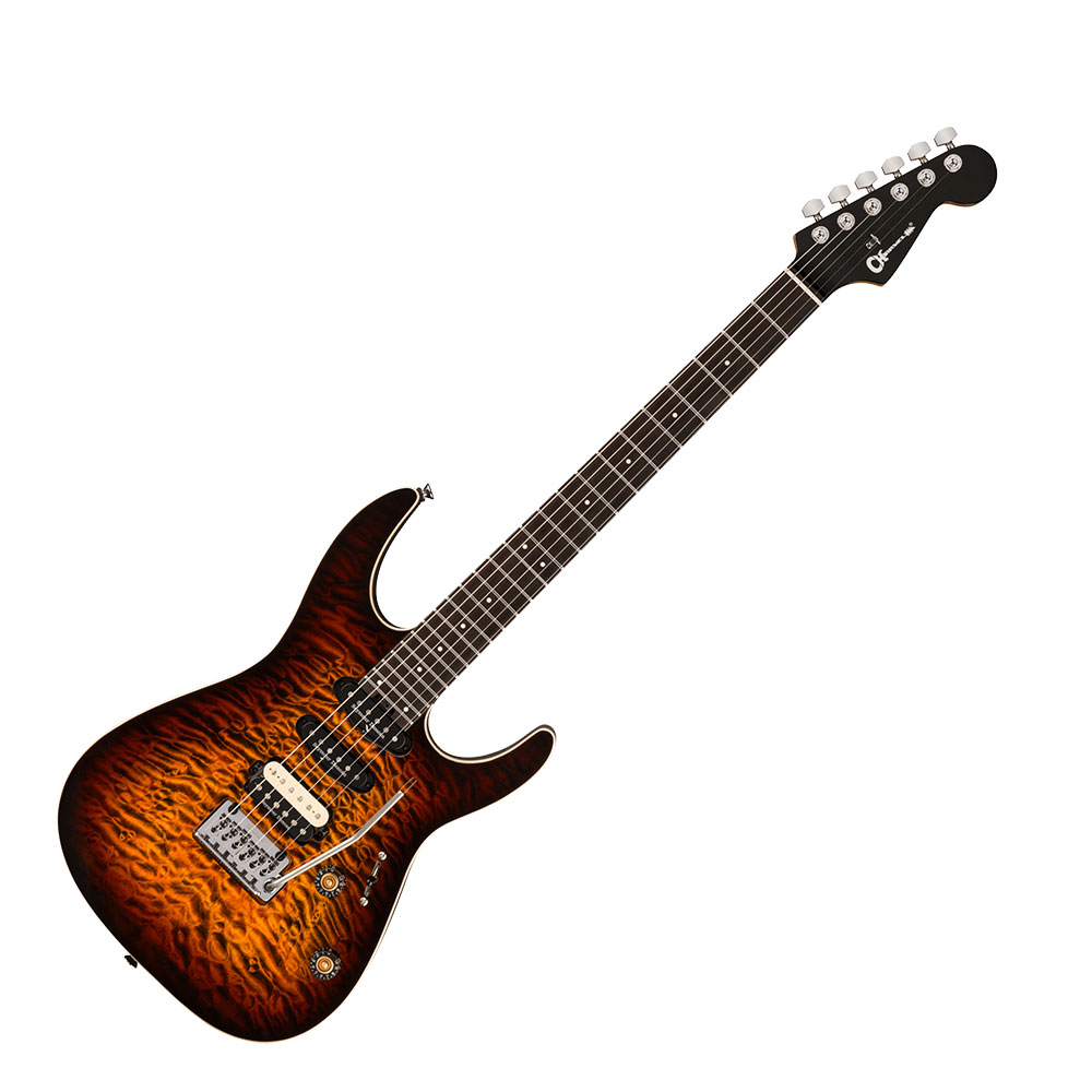 Charvel シャーベル Pro-Mod Plus Dinky DK24 HSS 2PT EB QM Amber Tiger Eye エレキギター