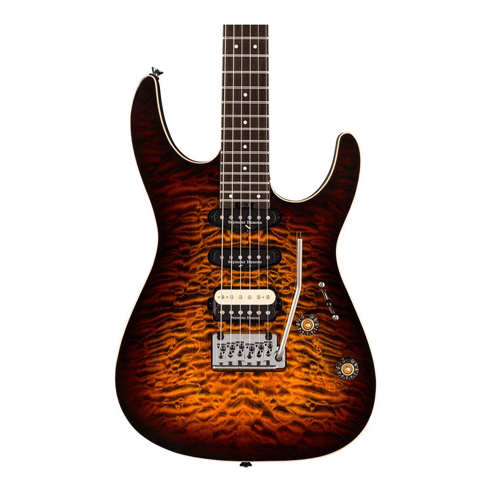 Charvel シャーベル Pro-Mod Plus Dinky DK24 HSS 2PT EB QM Amber Tiger Eye エレキギター ボディ