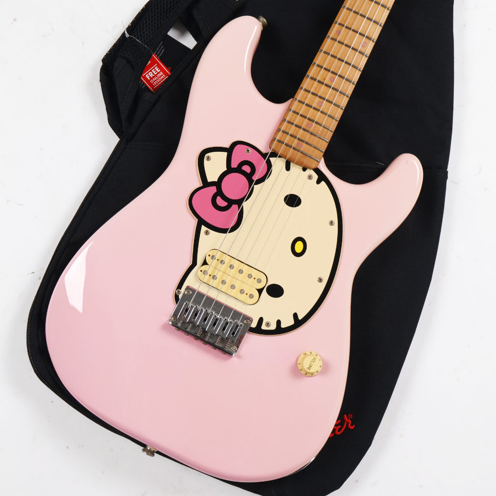 【中古】 Squier by Fender スクワイヤー Hello Kitty Stratocaster 2000年代 初期モデル ハローキティ ストラトキャスター エレキギター ボディ画像 