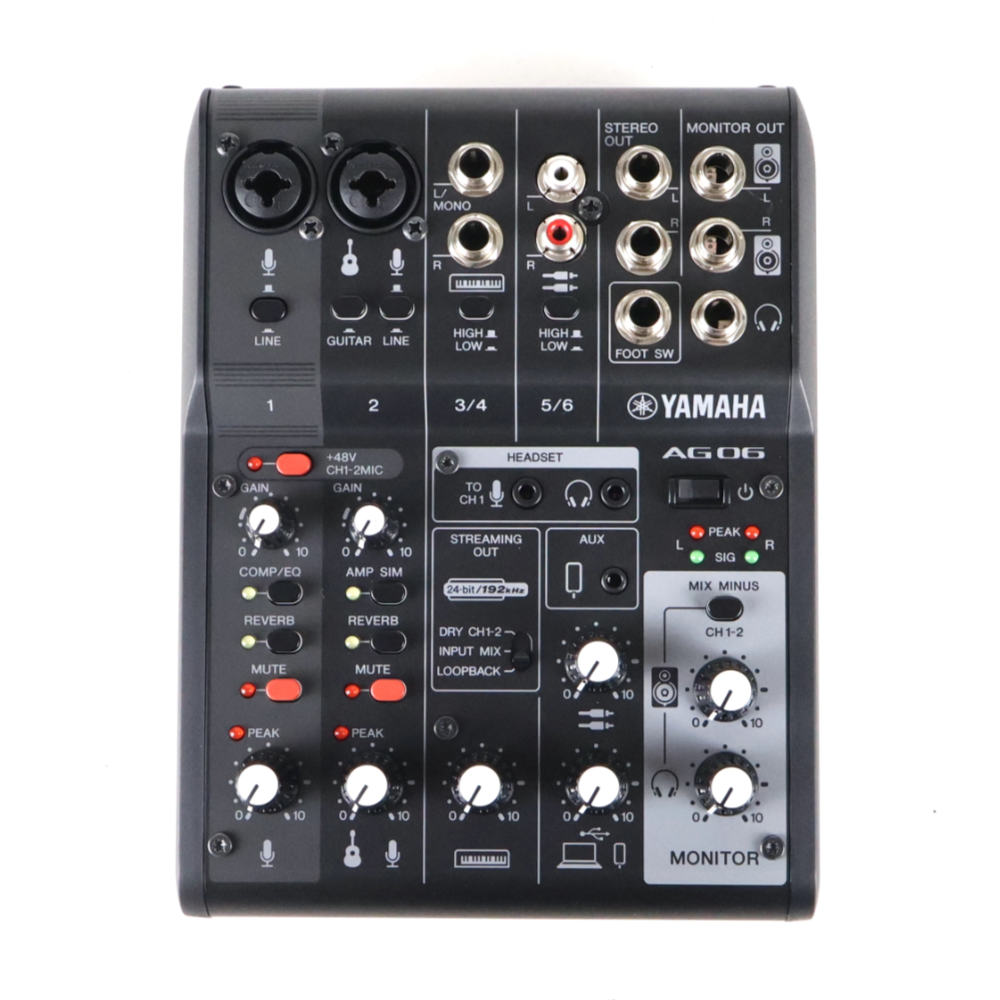 【中古】 ヤマハ YAMAHA AG06 MK2 B 6チャンネル ライブストリーミングミキサー ブラック トップ画像