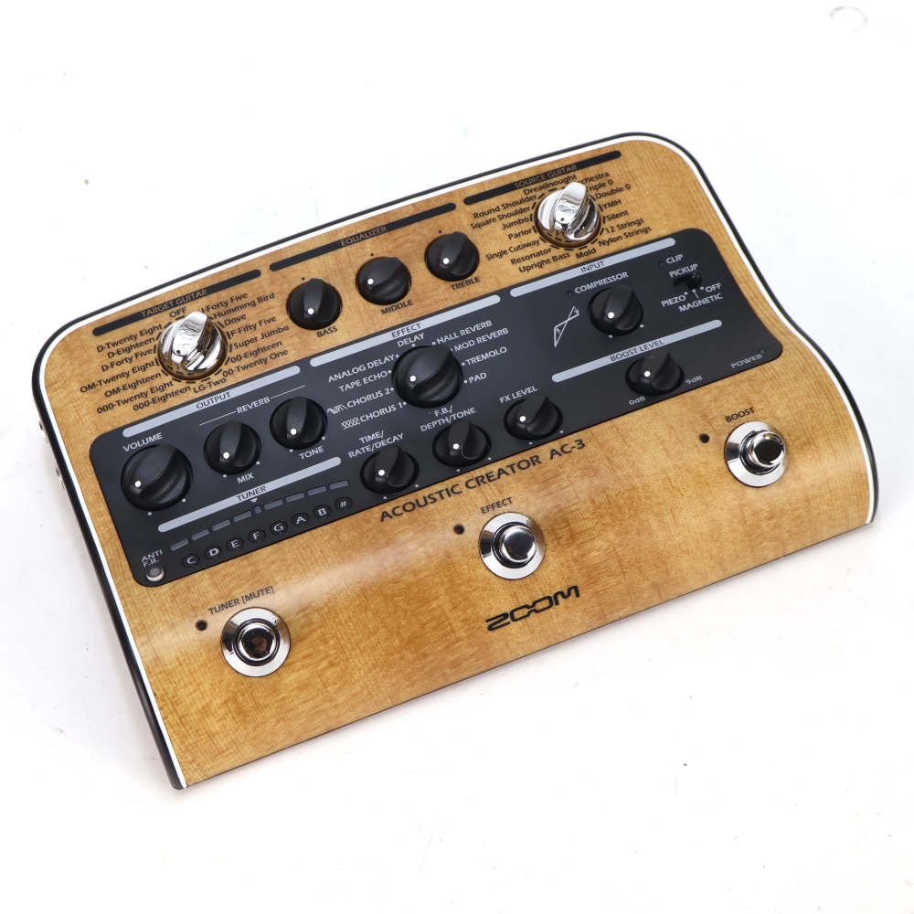 【中古】 アコースティックギター用プリアンプ ZOOM AC-3 Acoustic Creator 斜めアングル画像