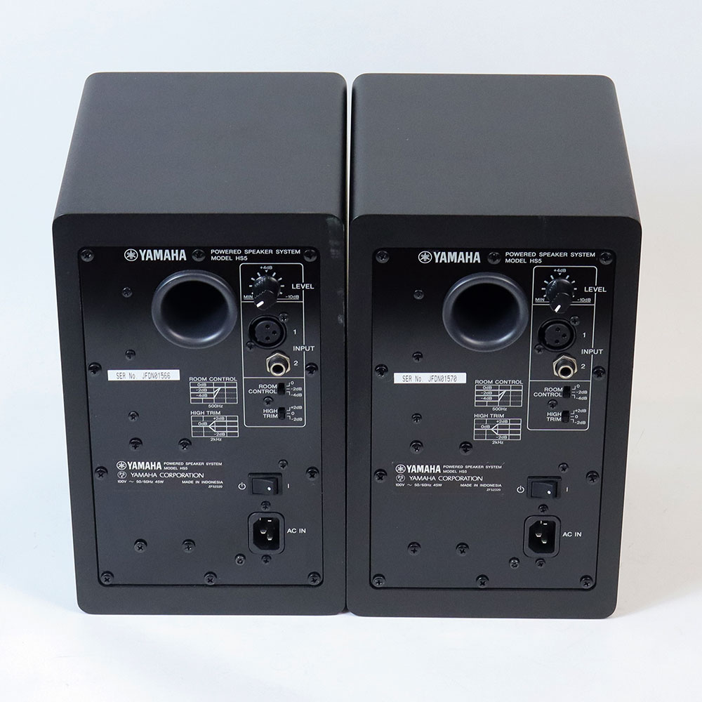 【中古】 パワードスピーカー 2本セット ペア ヤマハ YAMAHA HS5 パワードスタジオモニタースピーカー モニタースピーカー 背面