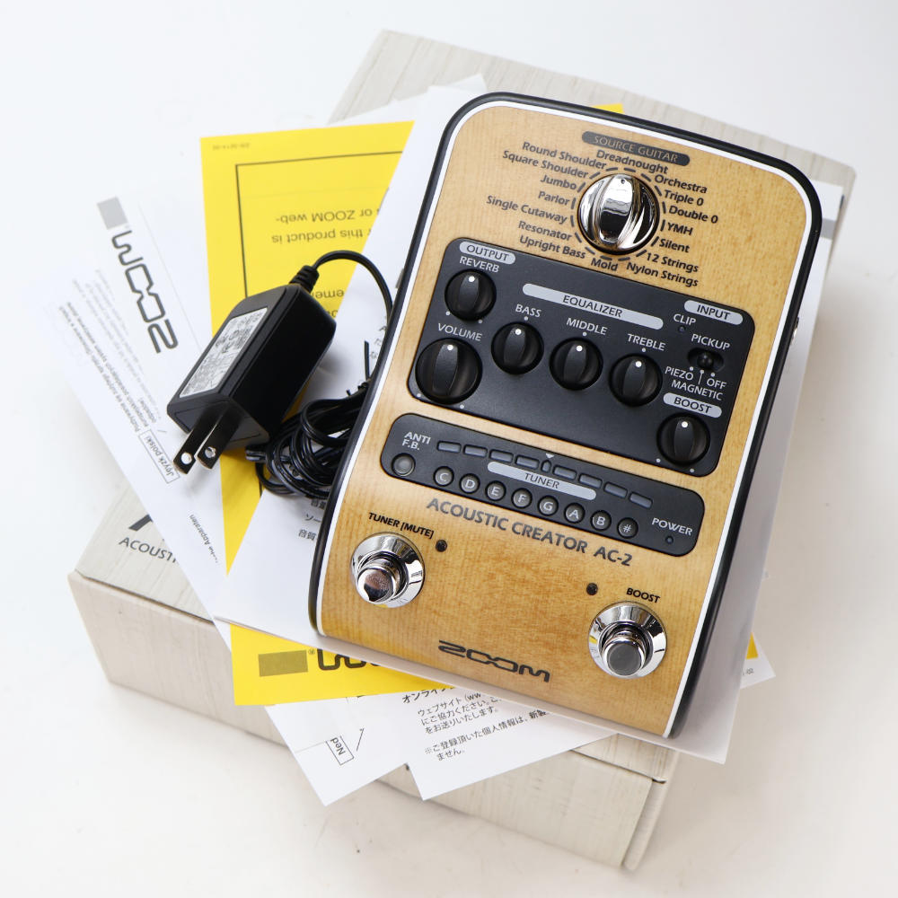 【中古】 ZOOM ズーム AC-2 Acoustic Creator アコースティックギター用プリアンプ