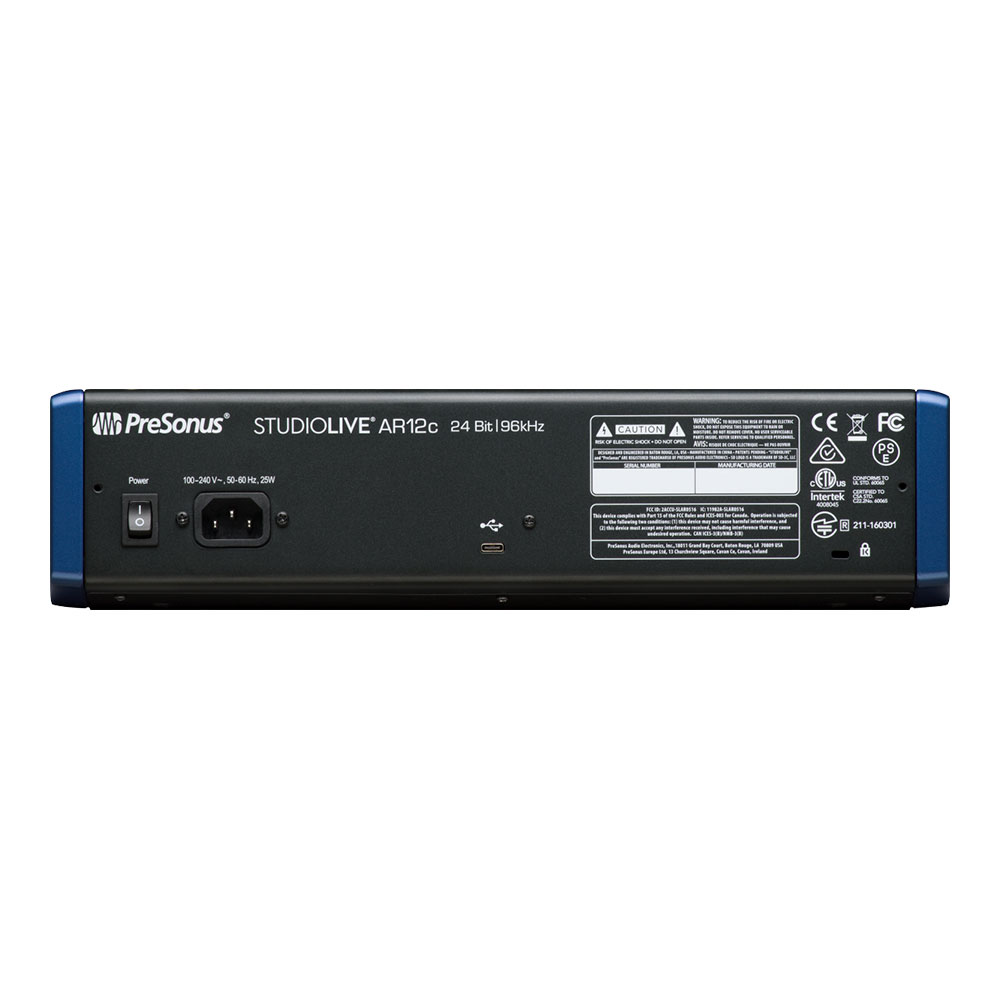 PreSonus プレソナス StudioLive AR12c Analog Mixer アナログミキサー 背面