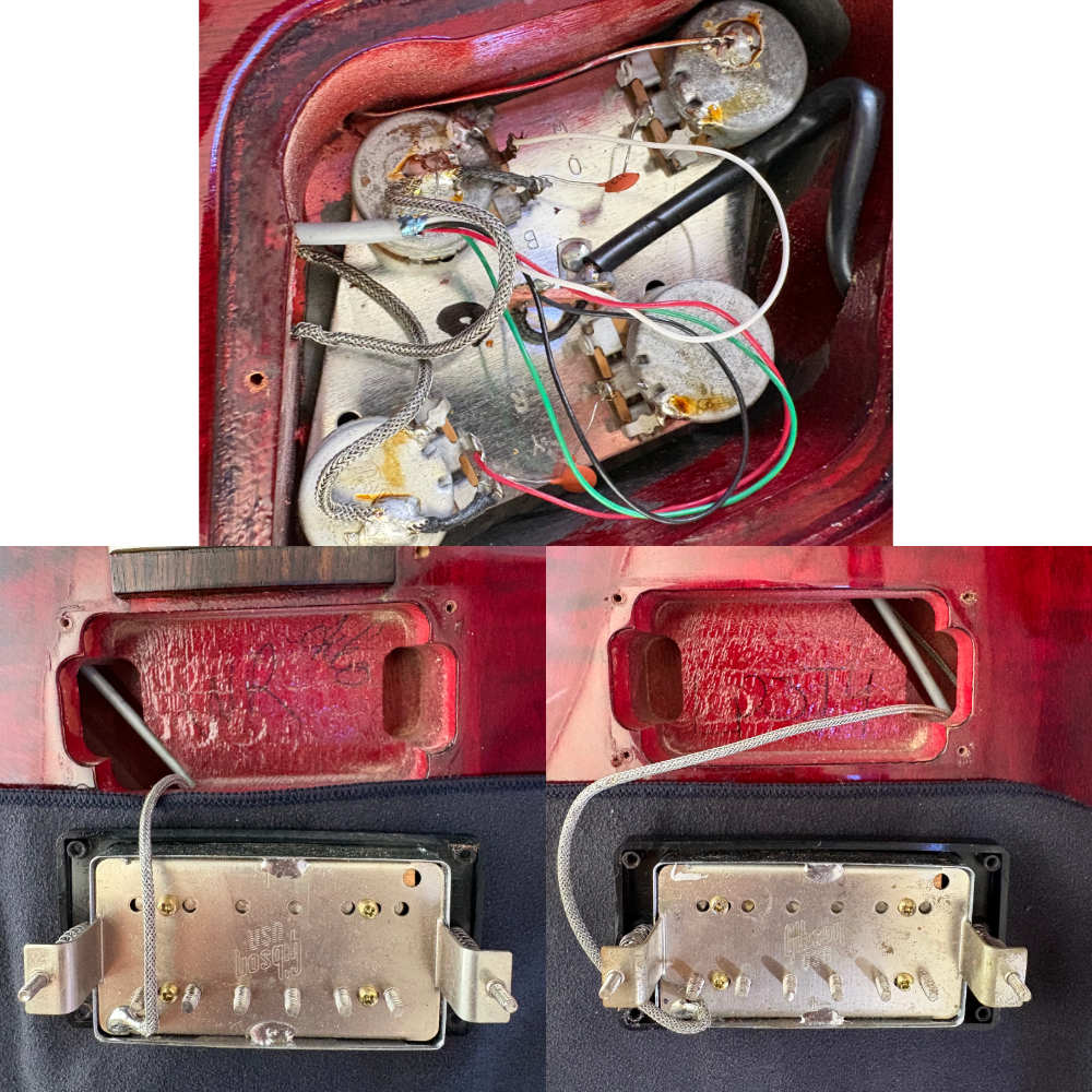 【中古】 エレキギター Gibson Les Paul Studio Wine Red YLD 1999年製 ギブソン レスポールスタジオ ワインレッド 内部