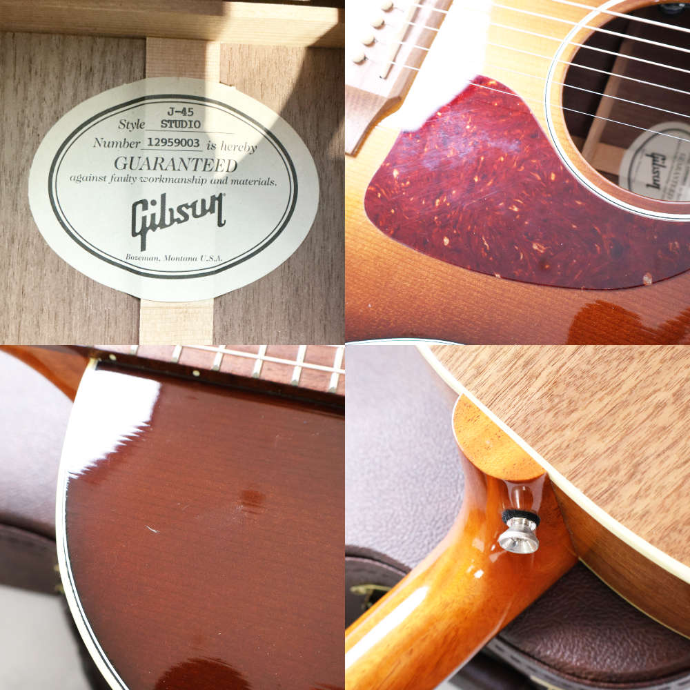 【中古】 アコースティックギター Gibson J-45 Studio Walnut Burst 2019年製 ウォルナットバック&サイド ギブソン J45 スタジオ 内部 傷