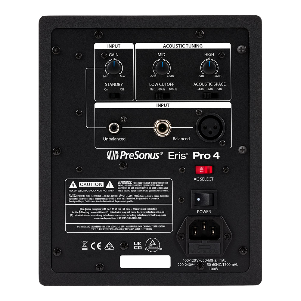 PreSonus プレソナス Eris Pro 4 パワードスピーカー 背面