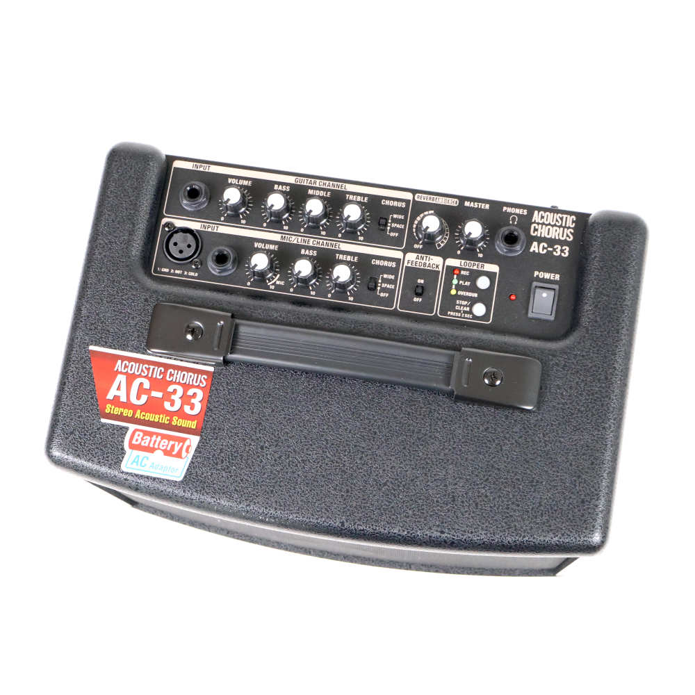 【中古】 アコギアンプ ローランド ROLAND AC-33 アコースティックギター用アンプ ブラック トップ画像