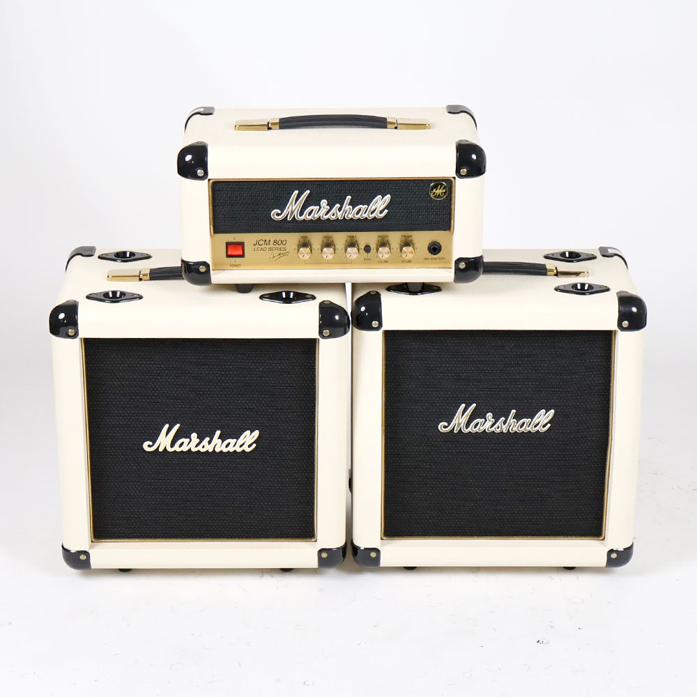 【中古】 ギターアンプ MARSHALL JCM1 Stack (JCM1HC / C110AC / C110BC ) ホワイト クリーム マーシャル 3段積みスタック 正面