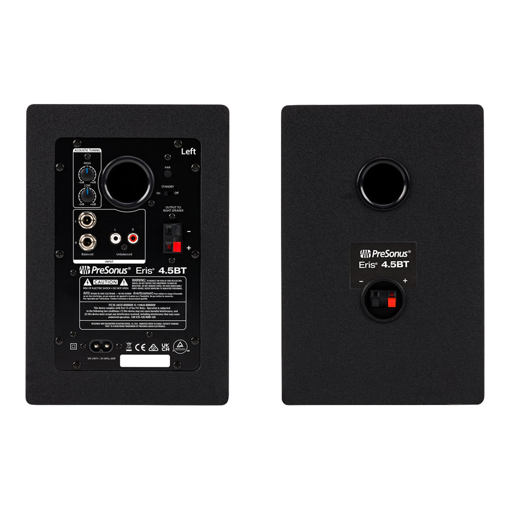 PreSonus プレソナス Eris 4.5BT Black パワードスピーカー Bluetooth対応 1ペア 背面