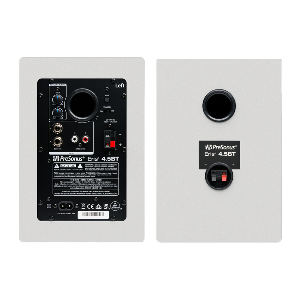 PreSonus プレソナス Eris 4.5BT White パワードスピーカー Bluetooth対応 1ペア 背面