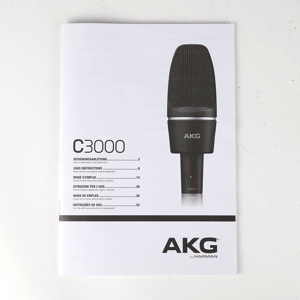 【中古】 マイク AKG C3000 コンデンサーマイク アーカーゲー  アカゲ 付属品
