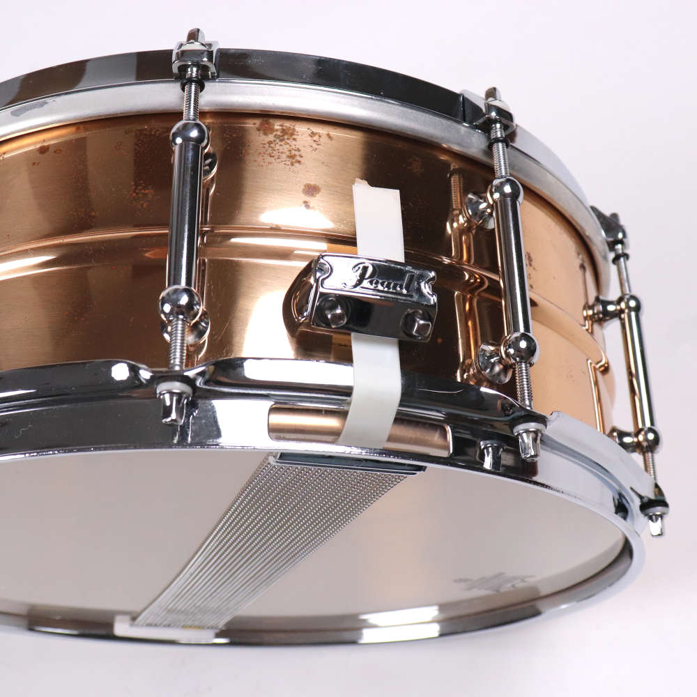 【中古】 スネアドラム パール Pearl SensiTone Classic Bronze BR-6514CL 14x5.5 ブロンズシェル サイド画像2