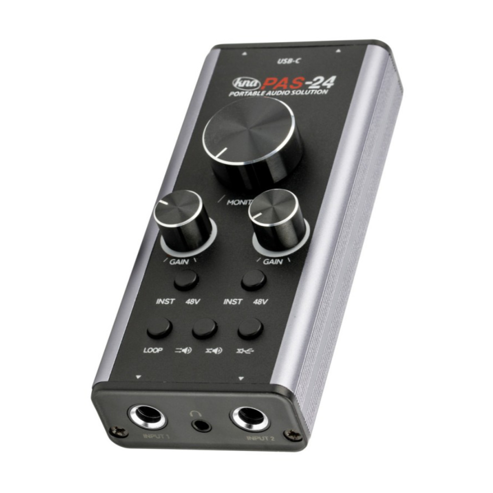 オーディオインターフェイス KNA PAS-24 PORTABLE AUDIO SOLUTION 斜めアングル画像