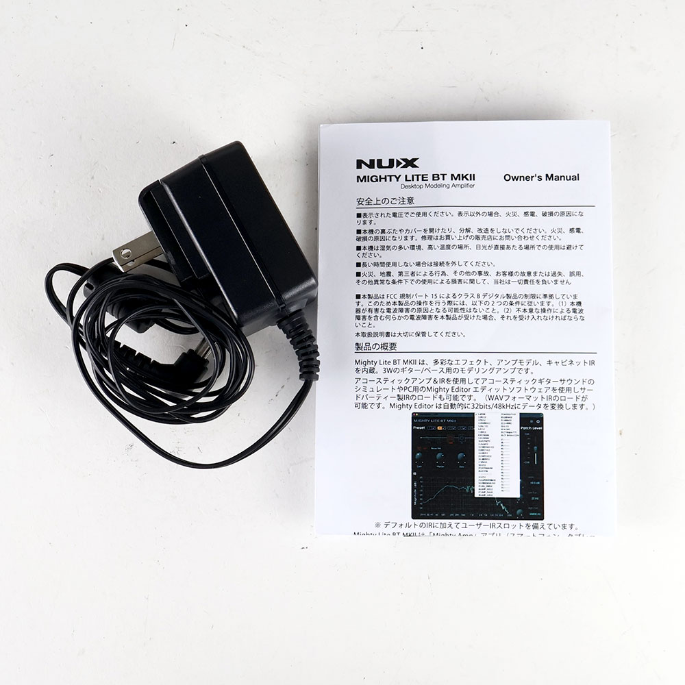 【中古】 NUX ニューエックス Mighty Lite BT MKII 小型アンプ コンボ ギター用 ベース用 モデリングアンプ 付属品
