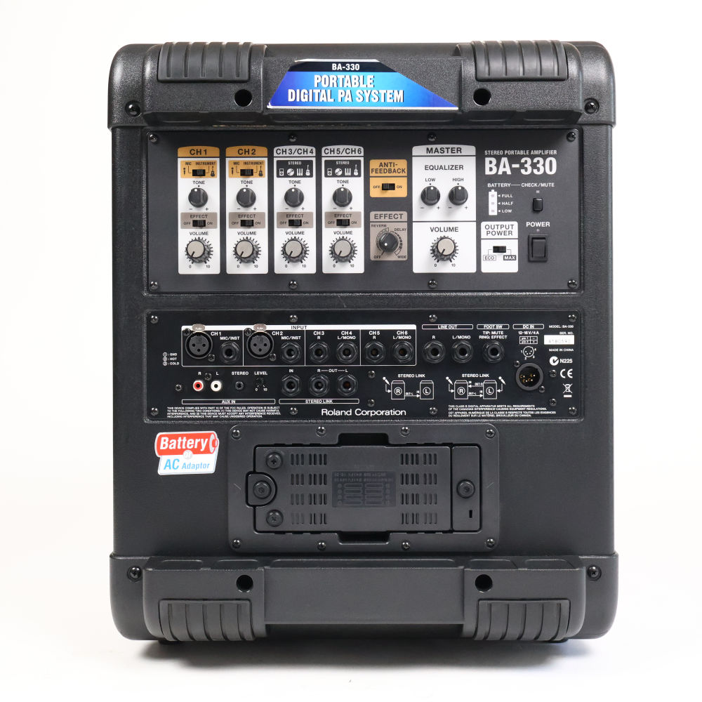 【中古】 ROLAND BA-330 ステレオポータブルアンプ PAシステム 詳細画像