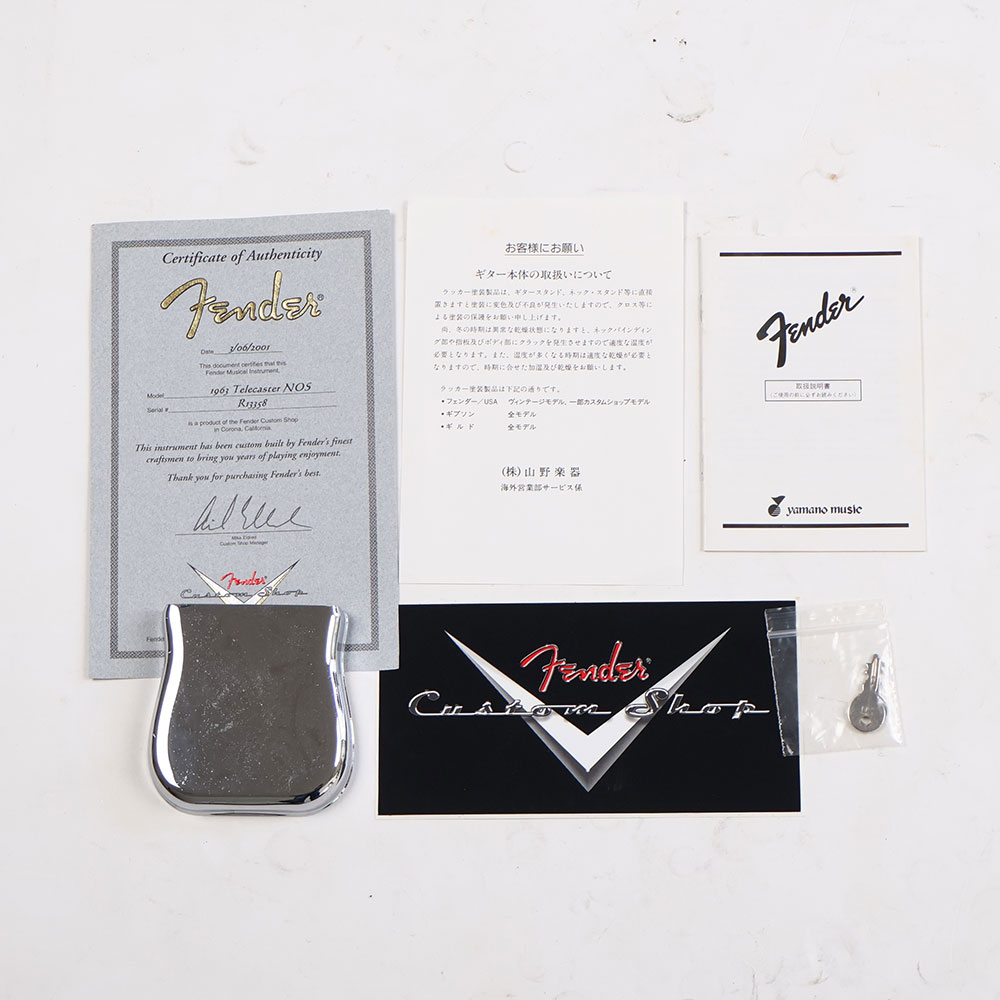 【中古】 エレキギター Fender Custom Shop 1963 Telecaster White Blonde NOS 2001年製 フェンダーカスタムショップ テレキャスター 付属品