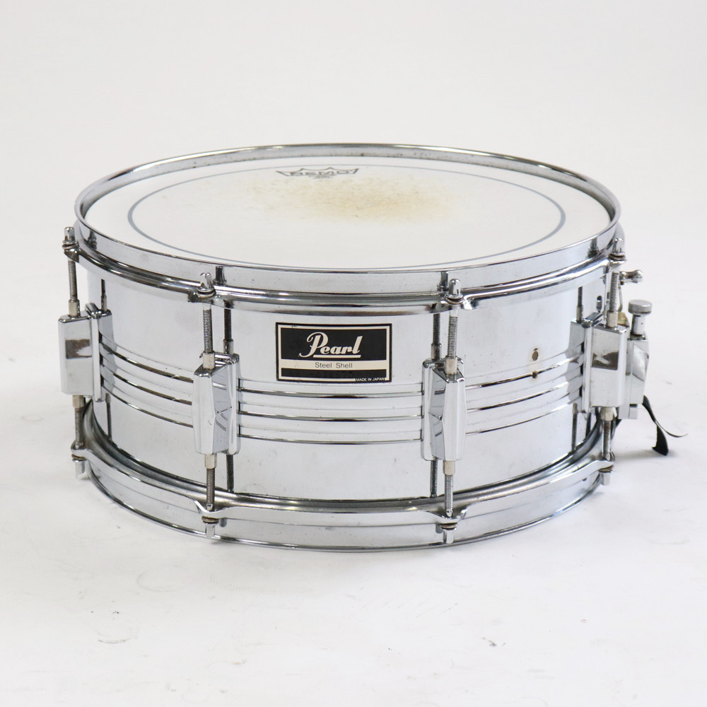 【中古】 スネアドラム パール Pearl Steel shell 14x6.5 Made in Japan