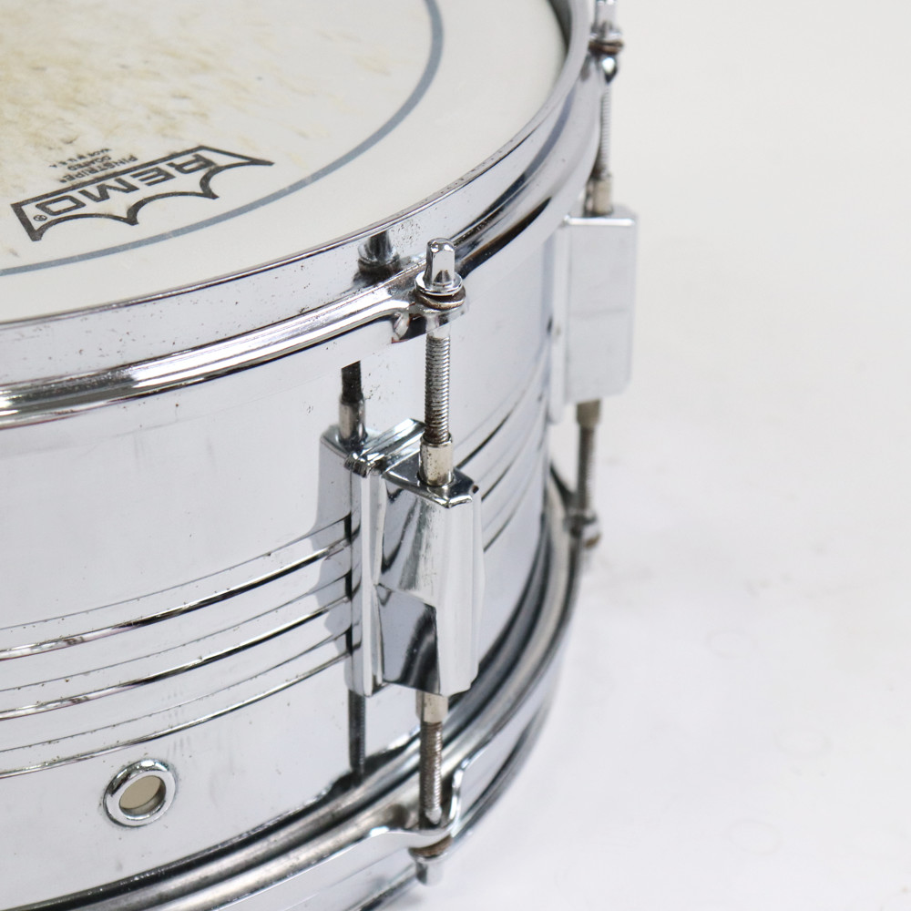 【中古】 スネアドラム パール Pearl Steel shell 14x6.5 Made in Japan 錆