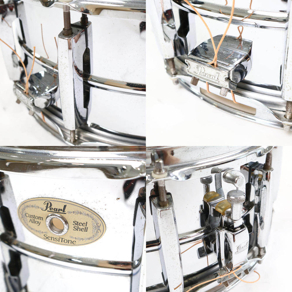 【中古】 スネアドラム パール Pearl SensiTone Steel Custom Alloy 14x6.5 スチールシェル 詳細画像
