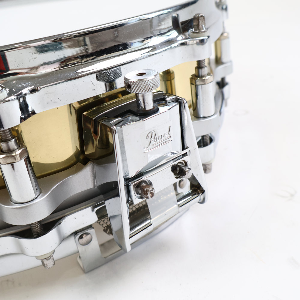 【中古】スネアドラム パール Pearl Free Floating Snare Brass Shell 14×3.5 ピッコロスネア アップ