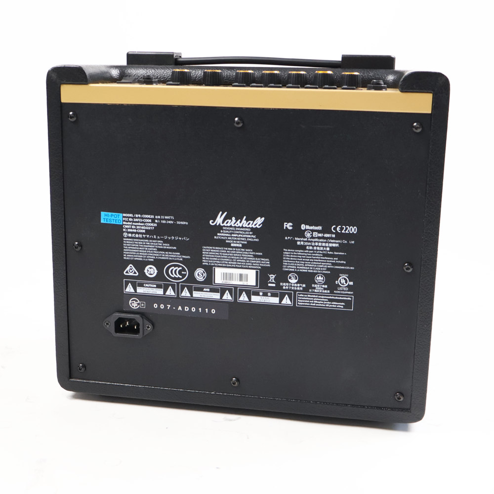 【中古】 マーシャル MARSHALL CODE25 フルモデリング 小型ギターアンプ コンボ 背面