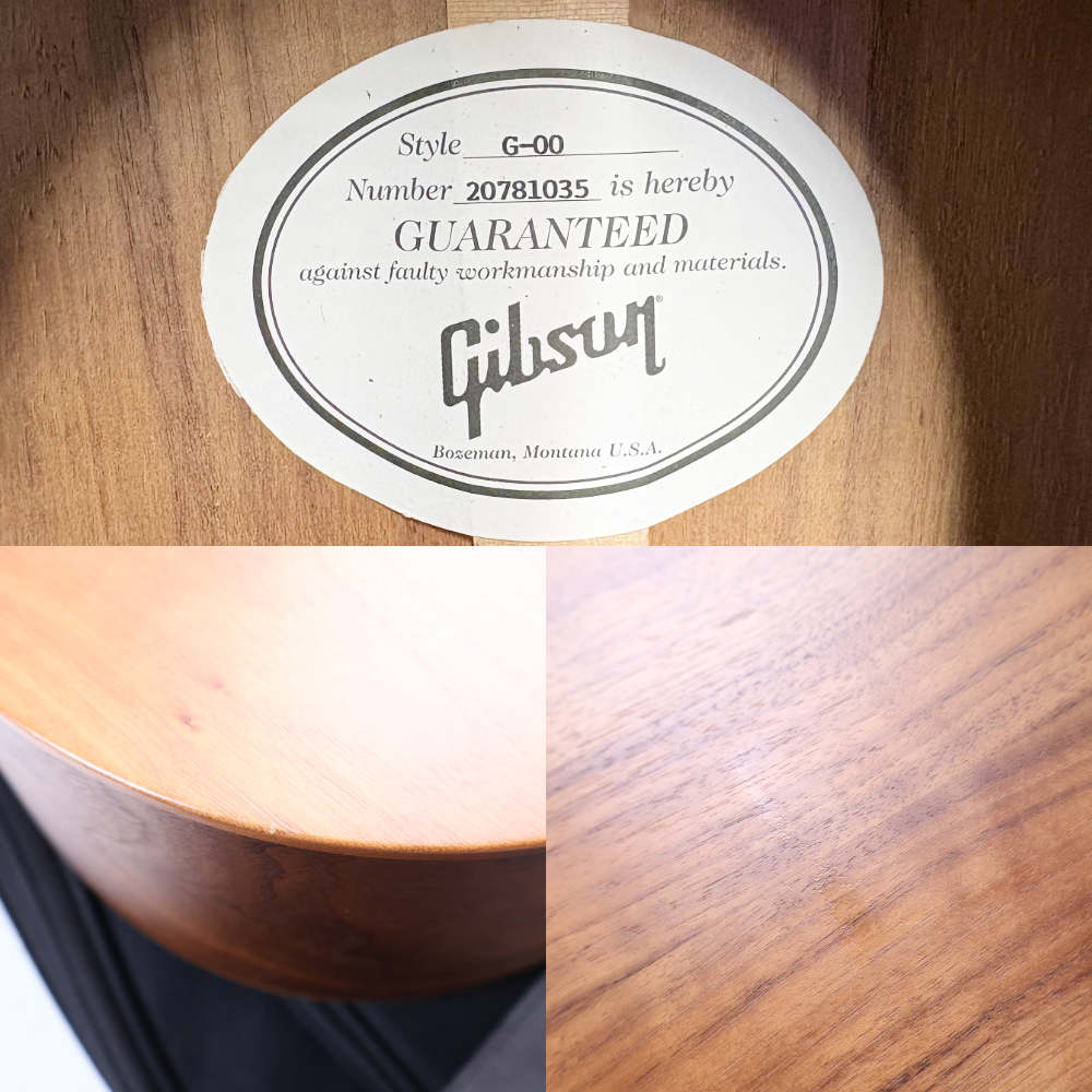 【中古】 アコースティックギター Gibson G-00 Natural 2021年製 パーラーサイズ Player Port(サイドポート)採用 内部 傷