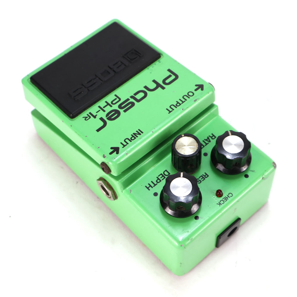【中古】フェイザー エフェクター BOSS PH-1r Phaser 銀ネジ Made in Japan ギターエフェクター リア斜めアングル画像