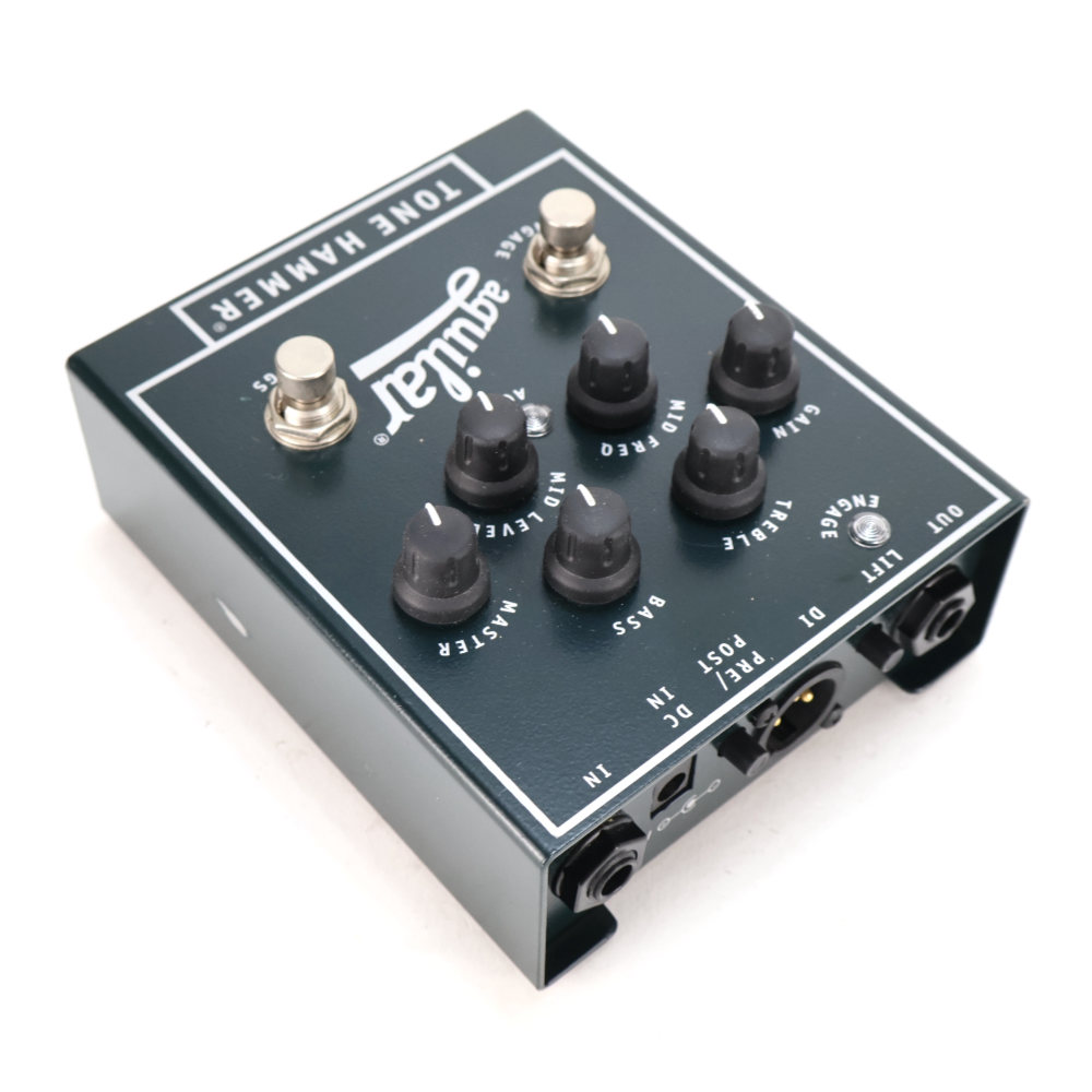 【中古】 ベースプリアンプ DI アギュラー AGUILAR TONE HAMMER ダイレクトボックス プリアンプ リア斜めアングル画像